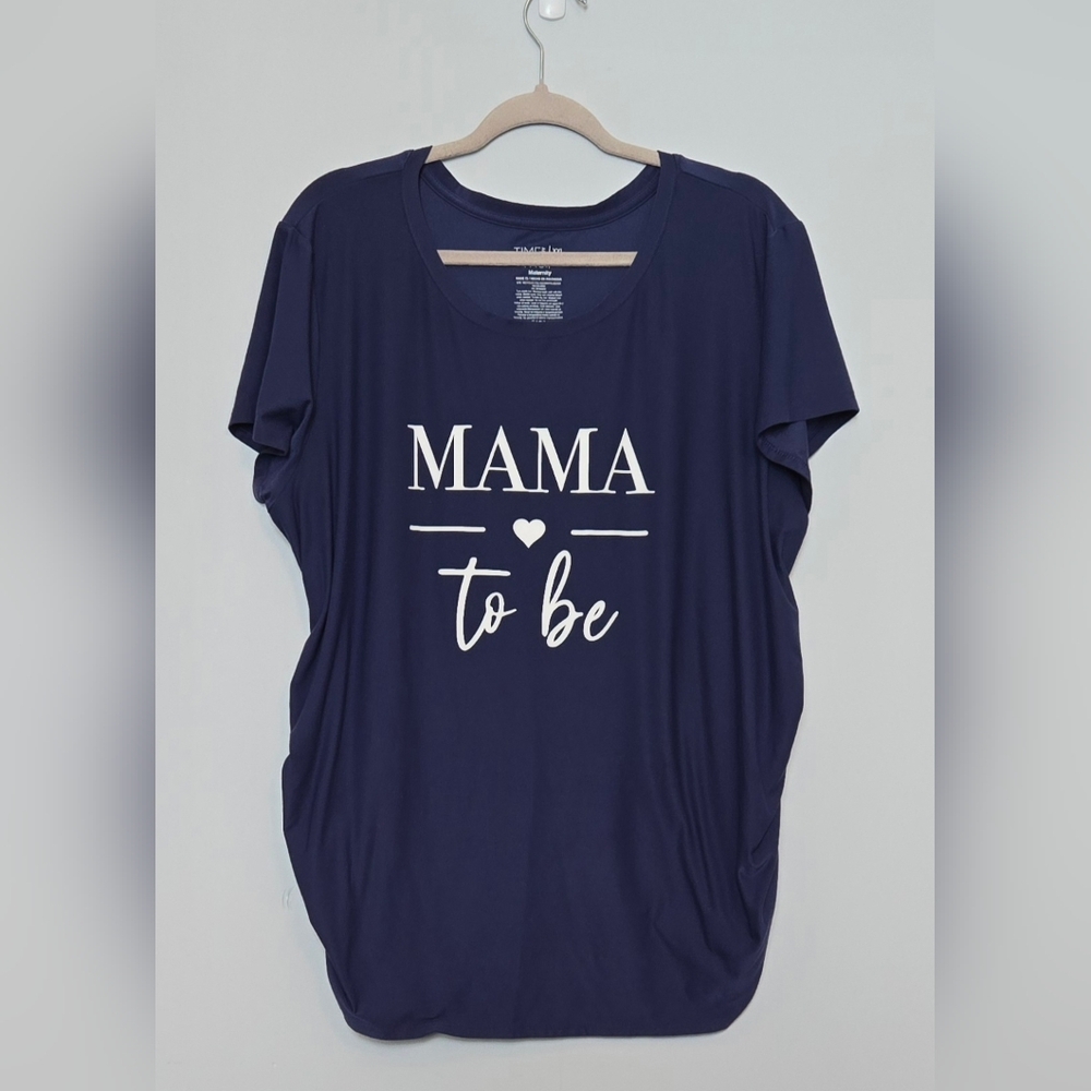 Time And Tru Navy Blue 'Mama to Be' Maternity Top  size XXL
